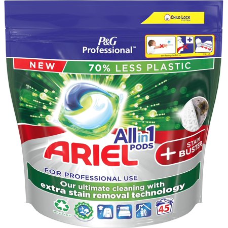 Ariel Professional Pods Washing Liquid Capsules Stain Buster 45 Washes