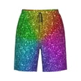 thumbnail image 7 of Disketp Men's Swim Trunks Hawaiian Breathable Surf Beach Swimsuits Mesh Lining Beach Shorts with Pockets-Colorful Glitter, 7 of 7