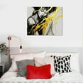 thumbnail image 4 of COMIO Black Gold and White Abstract Canvas Wall Art Gray and Gold Marble Artwork Black Marble Poster Abstract Painting Lines Yellow Canvas Black and Gold Marble Print Gold Foil Pictures 16x12inch, 4 of 4
