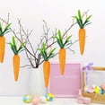 thumbnail image 5 of 12pcs Easter Carrot Hanging Ornaments Easter Decorations for Home Premium Foam Glitter Artificial Carrots for Easter Hanging Decoration 7 In, 5 of 12