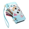 thumbnail image 3 of For Samsung Galaxy A17 5G Case Cat Pattern Buckle Zipper Wallet  5-card  Flip Wallet Leather With Card Holder Magnetic Closure Phone Cases Cover With Shoulder Strap and Wrist Strap,Blue, 3 of 11