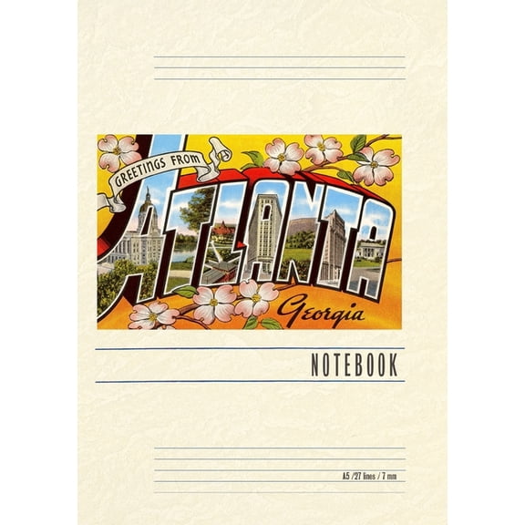Vintage Lined Notebook Greetings from Atlanta (Paperback)