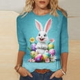 thumbnail image 4 of T-Shirt pour Femmes, Blouse Décontractée Imprimée à Col Rond et Manches 3/4, Haut Tendance pour le Printemps, 4 of 5