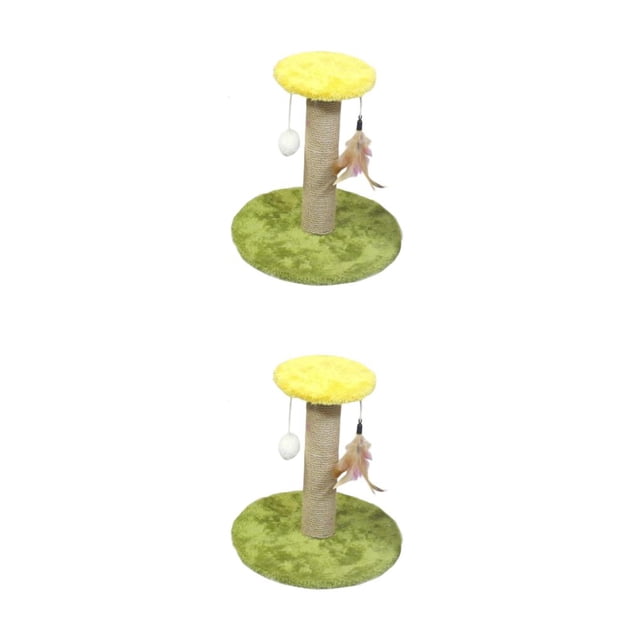 Maytalsory 1Pack Scratch Post Refill Pole Grinding Protect Sisal Claw Rope Nails cat Round Green Medium 2Set