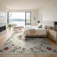 thumbnail image 3 of ODIKA Motif Fluffy Boho Snowflake Border Alfombra Para Sala Shaggy Fuzzy Flowing for Great Room, Indoor Open Concept, Large Living Low Profile Flatwoven, 3 of 7