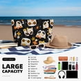 thumbnail image 5 of Wukai Cat Skulls and Flowers Print Zipper Bag,large Beach Tote Bag,Waterproof Sandproof Bag,Grocery and Picnic Tote Travel Bag, 5 of 5