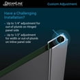 thumbnail image 3 of DreamLine Unidoor-X 65-65 1/2 in. W x 72 in. H Frameless Hinged Shower Door in Brushed Nickel, 3 of 13