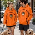 thumbnail image 6 of Hoodie with Cat Pouch Holder Sweatshirt Large Pocket Pullover Shirt Kangaroo Pocket Dog Sweatshirt Unisex Oversized Fit Pet Rest Holder,Zip Front Pet Pouch Sweatshirt Orange,&nbsp;Size L by Awwp, 6 of 8