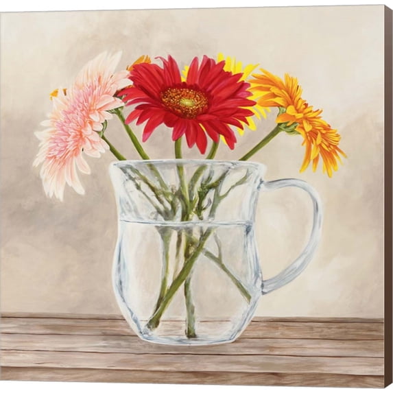 Fleurs et Vases Jaune I by Remy Dellal, Canvas Wall Art