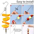 thumbnail image 3 of Fruit Fork Food Rack Birdcage Decor, Stainless Steel Birdcage Accessories, Metal Frame Birdcage Organizer, Modern Kitchen Decor, Foldable Birdcage Stand, 2-Tier Design, for Office Home Decor, 3 of 4
