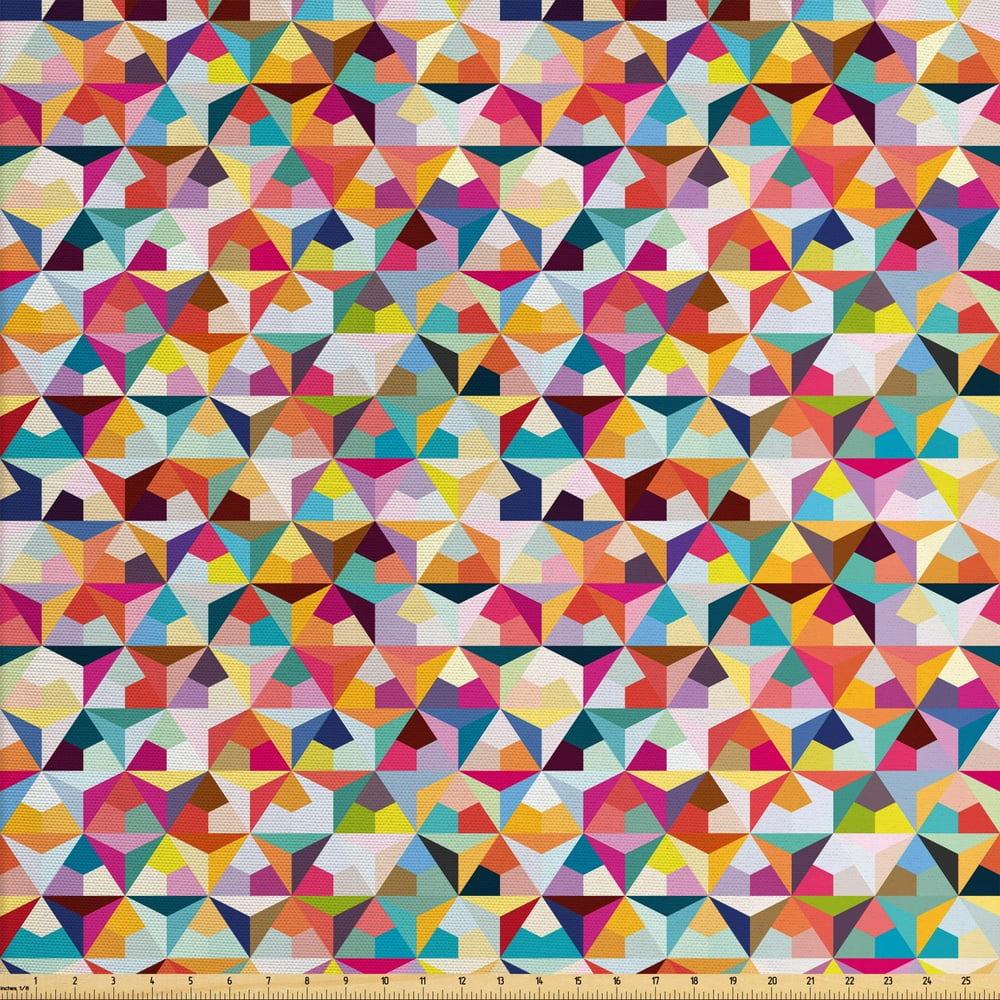 Geometric Fabric by the Yard, Agular Triangle Pattern Polygons in