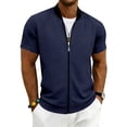 thumbnail image 2 of Dresfit Men's Windbreaker Jackets Big and Tall Short Sleeve Bomber Jacket 2026 Summer Stand Collar Sports Coat Lightweight Slim Fit Outwear with Pockets XL, 2 of 8