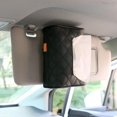 thumbnail image 3 of Porta pañuelos de cuero para automóvil, caja de pañuelos colgante para reposacabezas del asiento trasero del automóvil, soporte de papel de seda multiusos para automóvil y camión (negro), 2 piezas, 3 of 5