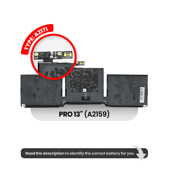 Replacement Replacement Battery Compatible For MacBook Pro 13" (A2159 /EMC 3301) (A2171)