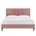 thumbnail image 4 of Modway Sofia Channel Tufted Performance Velvet Full Platform Bed in Dusty Rose, 4 of 8