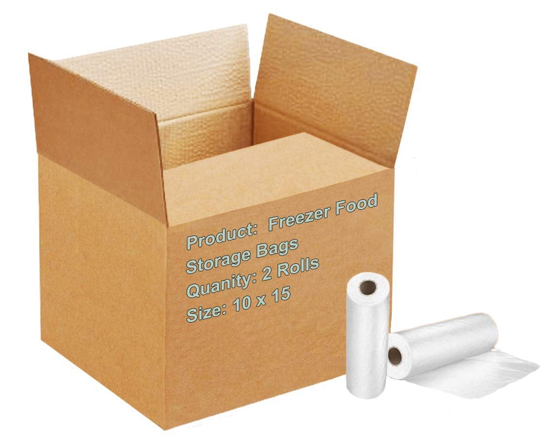 2 Rolls of Freezer Food Storage Bags 10 x 15. Utility Roll Bags with