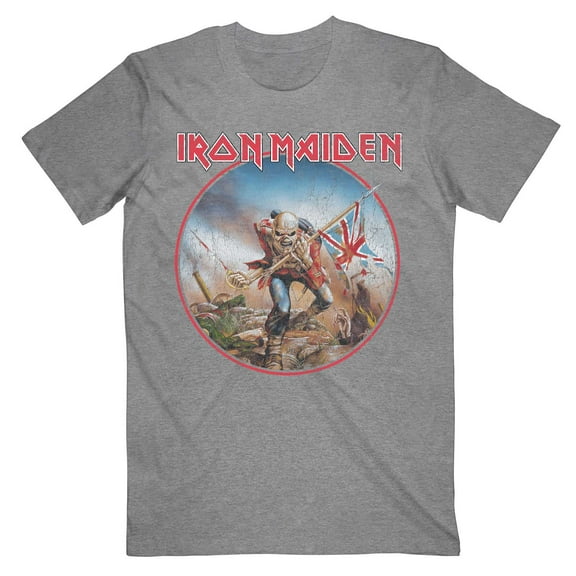Iron Maiden Unisex T-Shirt Trooper Vintage Circle (Small)