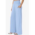 thumbnail image 3 of TheMogan Women's S~3X High Rise Smocked Elastic Waist Pull On Wide Leg Lounge Pants, 3 of 7
