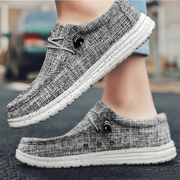 Zapatos náuticos de ancho ancho, mocasines sin cordones, lona transpirable, moda ligera Wdftyju Tenis De Mujer Tenis De Hombre