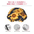 thumbnail image 3 of KLL Navy Blue Plaid Sunflower Pattern Shower Cap & Bath Cap for Women,Reversible Oversized Waterproof Shower Caps for all Hair Lengths,Elastic Reusable Bathing Hair Cap, 3 of 6