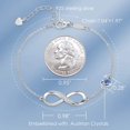 thumbnail image 4 of Pulsera con dije de símbolo de corazón infinito para mujer, plata de ley 925, ajustable, regalo de joyería para el día de San Valentín, regalo de cumpleaños para mamá, mujer, esposa, niña, ella Adepaton  WRMH-202-5, 4 of 6