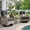 Black, variant on Ovios 3 Pieces Patio Furniture Set 2 Swivel Rocking Chairs Wicker Glider Chairs with Side Table for Backyard or Balcony