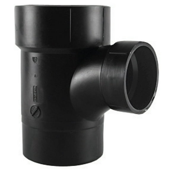 Charlotte Pipe 48833 Schedule 40 2 in. Spigot x 1.5 in. Dia. Hub ABS Sanitary Street Tee, Black