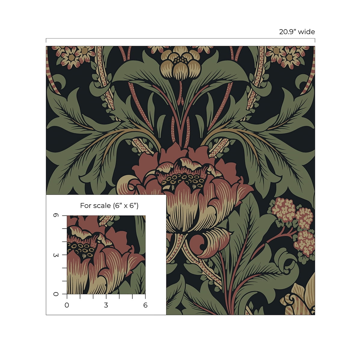 Seabrook Designs Wrought Iron & Clay Primrose Garden Floral Prepasted Wallpaper - 20.9 in. W x 33 ft. Roll