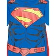thumbnail image 2 of DC Comics - Playera de Manga Corta para niños pequeños Superman Cosplay, Azul Real/Rojo, 5-6, 2 of 3
