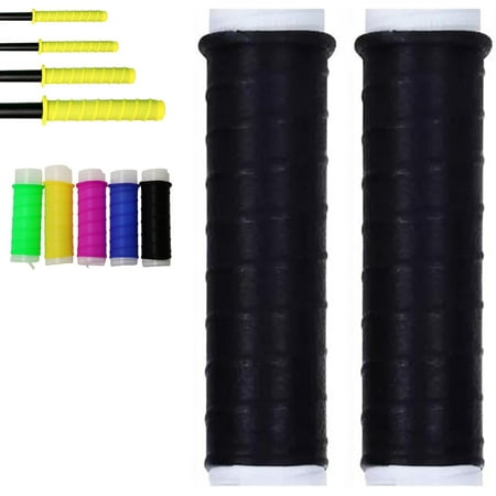Non-Slip Textured Rubber Cold-Shrink Handle Wrap - Insulation Waterproof for Fishing Rods Rackets Hand Tools (Black*2 S: 4.7 /12cm)