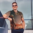 thumbnail image 4 of Balery Astronaut On Mars A Camisa Polo de Hombre con Estampado, de Manga Corta y Tejido Medio, Camisa Tipo Golf Polo-Large, 4 of 6