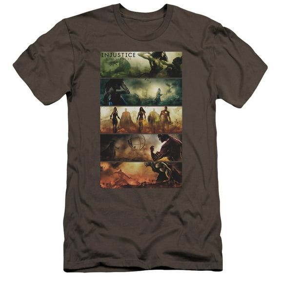 Injustice Gods Among Us - Panels - Premium Slim Fit Short Sleeve Shirt - XX-Large