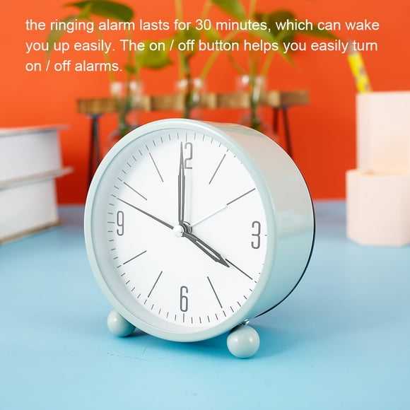 ZTOOSilent Sweep Analógico Alarm Reloj de Noche de Escritorio con Batería para Dormitorio, Mesita de Noche, Escritorio,