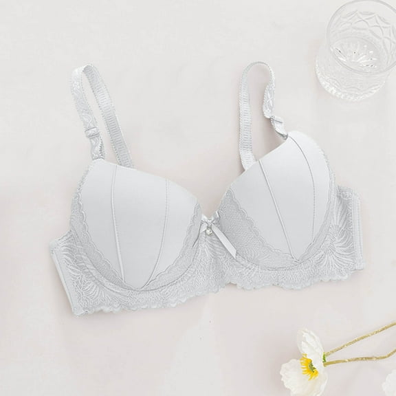 ALLLIST Lace Womens Underwear Plus Size Wirefree Bras Push up White Solid T-Shirt Womens Lingerie Size 80B