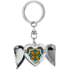 thumbnail image 1 of Llavero de alas de ángel en forma de corazón estilo patron de Marruecos, 1 of 3