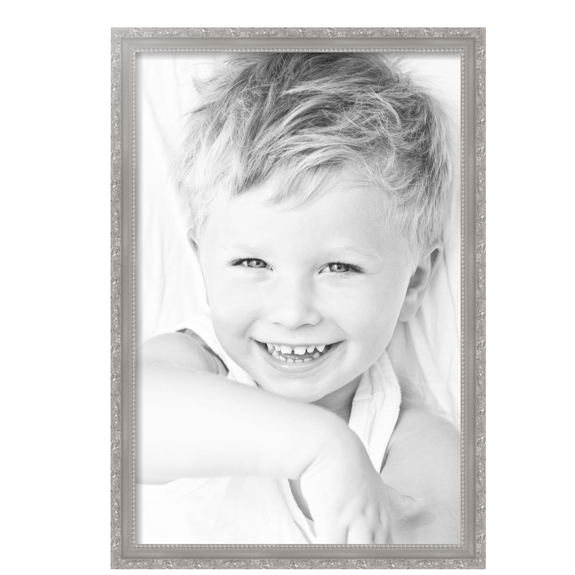 ArtToFrames 20" x 30" Classic Antique Silver Picture Frame, 20x30 inch Silver Wood Poster Frame (WOM-4926), 2 Pack