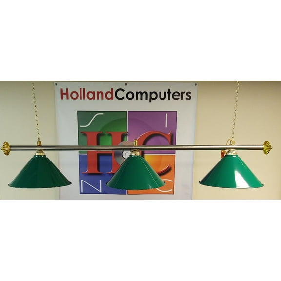 65 Inch Pool Table Light - Billiard lamp With Metal Green Shades For 7 or 8 Foot Tables