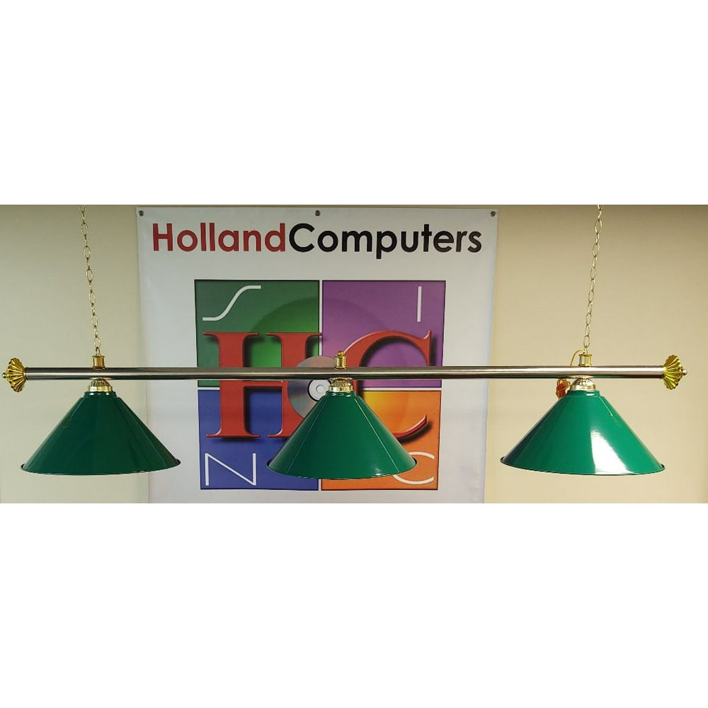 65 Inch Pool Table Light Billiard lamp With Metal Green Shades For 7