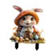 thumbnail image 2 of 2D Flat Bunnies de Pascua Escena Garden Jardín Señal de jardín Acrílico Backyard Rooftop Flower Flower Flower Stake Decoración, 2 of 9