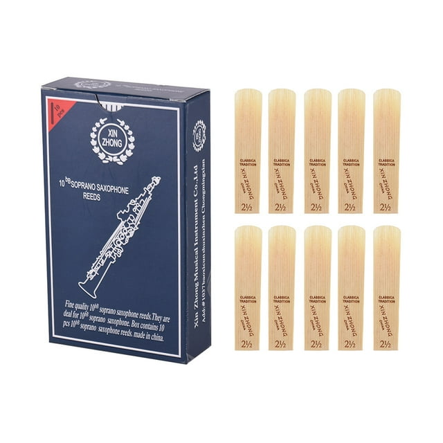 Niveau Normal Bb Saxophone Soprano Anches Force 2.5 pour les Débutants, 10pcs / Boîte