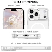 DOMAVER Magnetic for iPhone 18 Pro Case / iPhone 17 Pro Case (6.3) - Slim Fit Matte Translucent Cover | MagSafe Compatible | Shockproof Anti-Yellowing | White