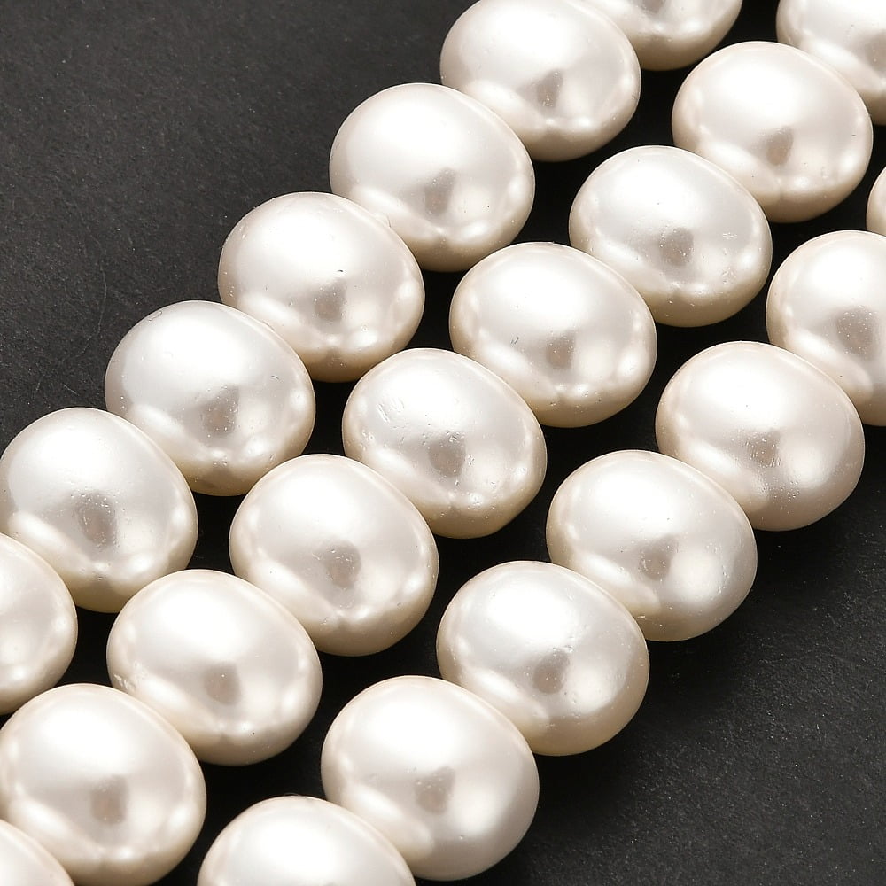 2strands Electroplated Shell Pearl Beads Strands Potato Seashell color 11.5x13x10mm Hole: 0.9mm about 34pcs/strand 15.63 inch(39.7cm)