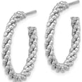 thumbnail image 2 of Sterling Silver Rhodium-Plated Textured Twisted C-Hoop Earrings (Width 24) (Length 24) - Jbsp, 2 of 5