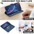 thumbnail image 2 of Wallet Case for Google Pixel 9 pro XL RFID Blocking Flip Cover with Card Slots & Kickstand Blue, 2 of 7