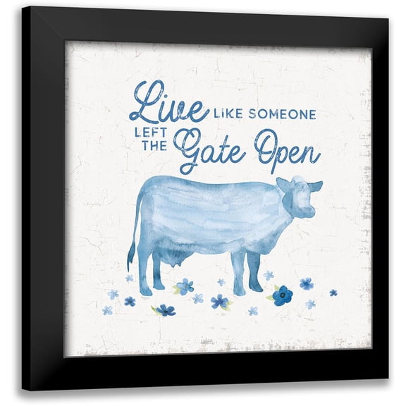 Reed, Tara 12x12 Black Modern Framed Museum Art Print Titled - Country Cottage Field V wash