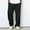Black, variant on Mens Sweatpants Waffle Knit Elastic Waist Drawstring Baggy Front Pleated Straight Leg Pants with Pockets White