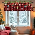thumbnail image 5 of Christmas Curtain Valance for Windows Snowflake Pine Tree Ball Xmas Winter Red Black Check Plaid Rod Pocket Window Treatments 1 Panel Short Curtains for Kitchen Windows Bathroom Bedroom,54 x 18 Inch, 5 of 6