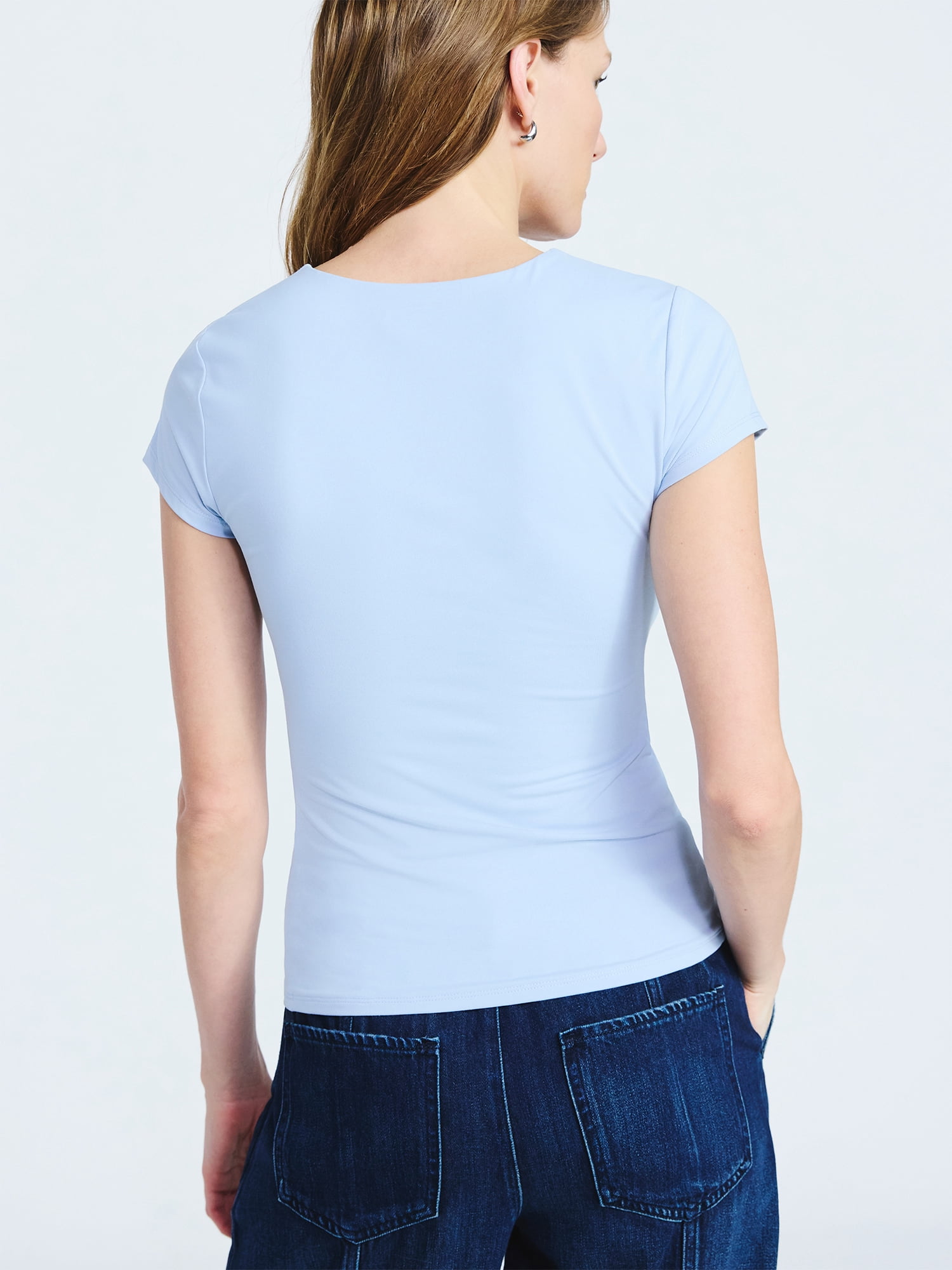 Scoop Women's and Women's Plus Refined Contour V Neck Tee, Sizes XS-4X