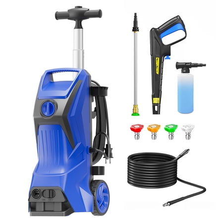 Electric Pressure Washer 4800 PSI 2.9 GPM with 25 FT Hose, 16.4 FT Power Cord, Foam Tank and 4 Spray Nozzles for Car Wash, Patio & Garden Cleaning