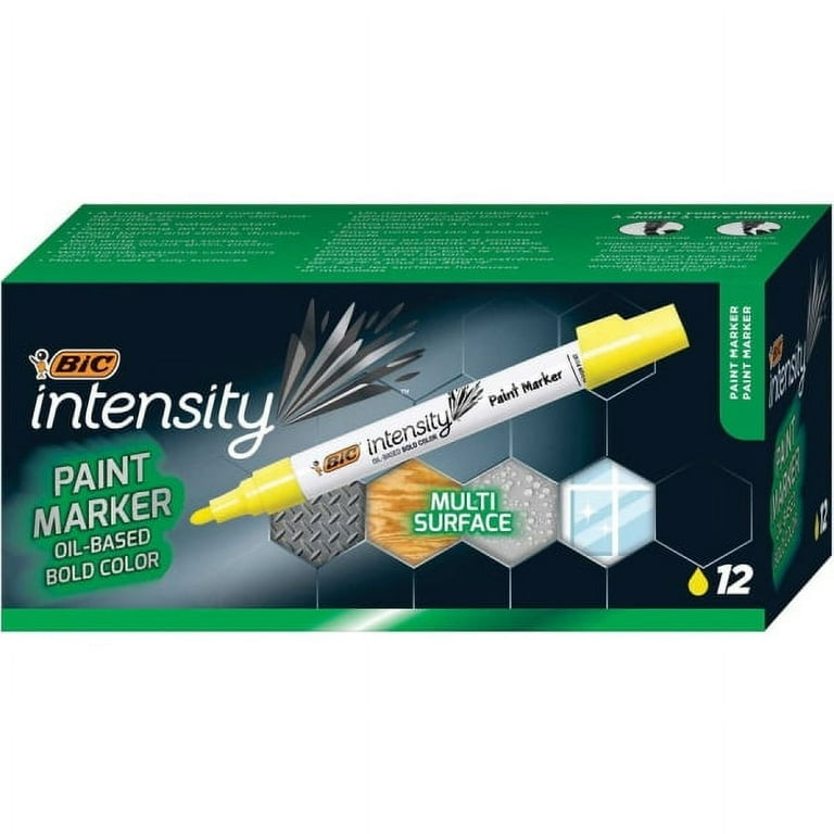 BIC Intensity Paint Marker - Bullet Marker Point Style - Yellow Oil Based Ink - 12 Pack BIC Intensity Paint Marker - Bullet Marker Point Style - Yellow Oil Based Ink - 12 Pack